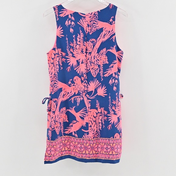 Lilly Pulitzer Donna Romper Sz 10 Indigo Night Caw Blue Pink Sleeveless Playsuit - Picture 3 of 16
